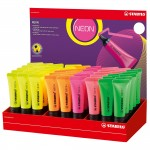 STABILO NEON Highlighters, Assorted Colours, Pack of 45abc