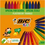 BiC Kids Plastidecor Triangle Crayons, Classpack of 144abc