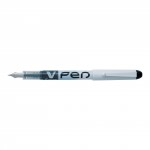 V Pen White Barrel Fountain Pen, Black, Pack of 12abc