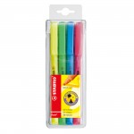 STABILO Flash Pocket Highlighters, Assorted Colours, Pack of 4abc