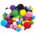 Pom Poms, Pack of 1000, Assorted Coloursabc