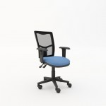 MESH BACK TASK CHAIR ADJUSTABLE ARMS TWIN LEVER COLOUR TO BE ADVISEDabc