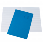 Exercise Books, A4, 32 Pages, Ruled 8mm Feint and Margin, Blue Covers, Pack of 100