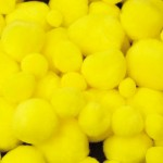 Pom Poms, Assorted Sizes, Yellow, Pack of 100abc