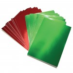 Mirror Card, Red and Green, A5, Pack of 50abc