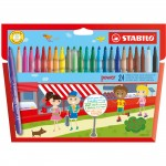 STABILO Power Medium Felt Tip Pens, Pack of 24, Assorted Coloursabc